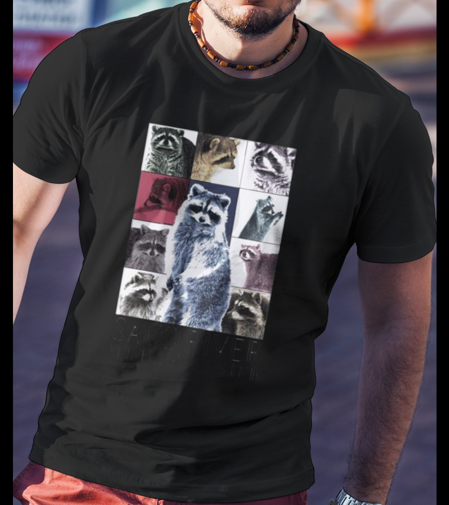 Raccoons Through The Eras Saco River Wildlife Center Wildlife Appreciation T-Shirt
