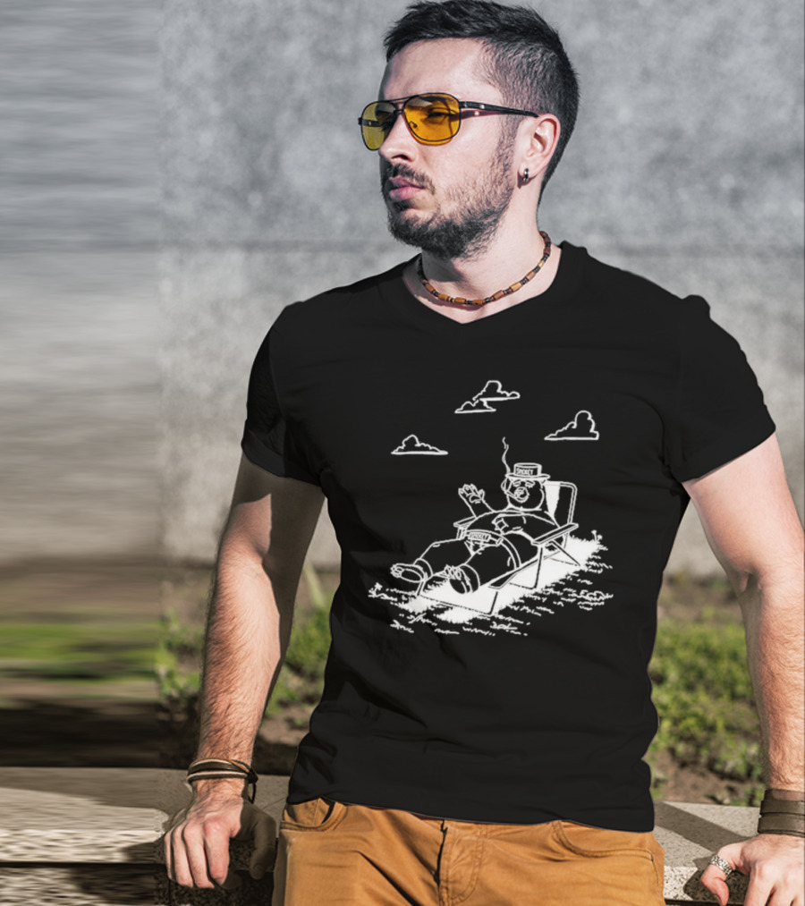 SMOKEY Bear Relaxing Lounge Clouds Smoking Chair T-Shirt