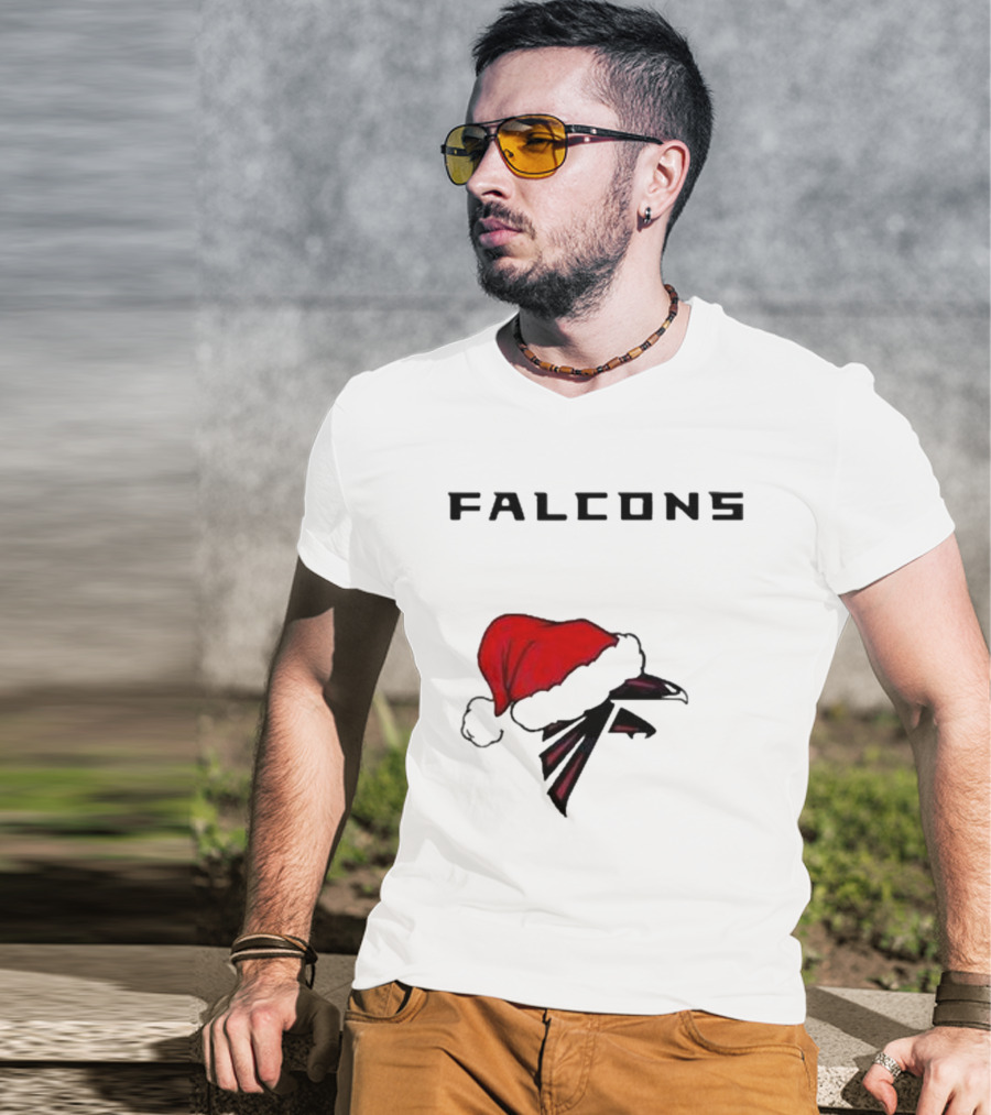 Falcons Santa Hat Christmas Atlanta T-Shirt