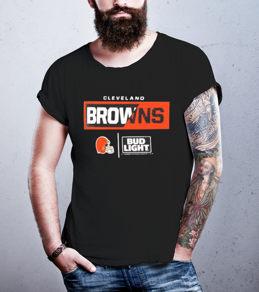 Cleveland Browns Bud Light NFL Partnership With Cleveland Helmet T-Shirt