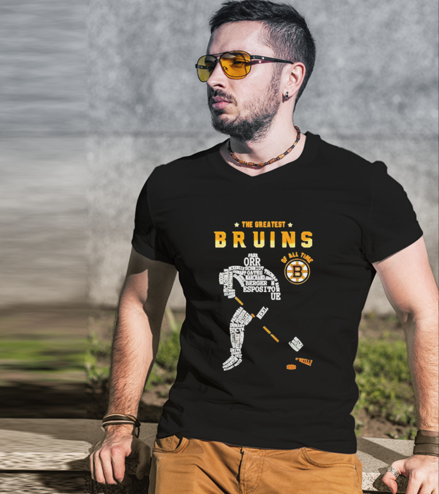 The Greatest Bruins Of All Time Featuring Iconic Names Like Orr And Esposito T-Shirt