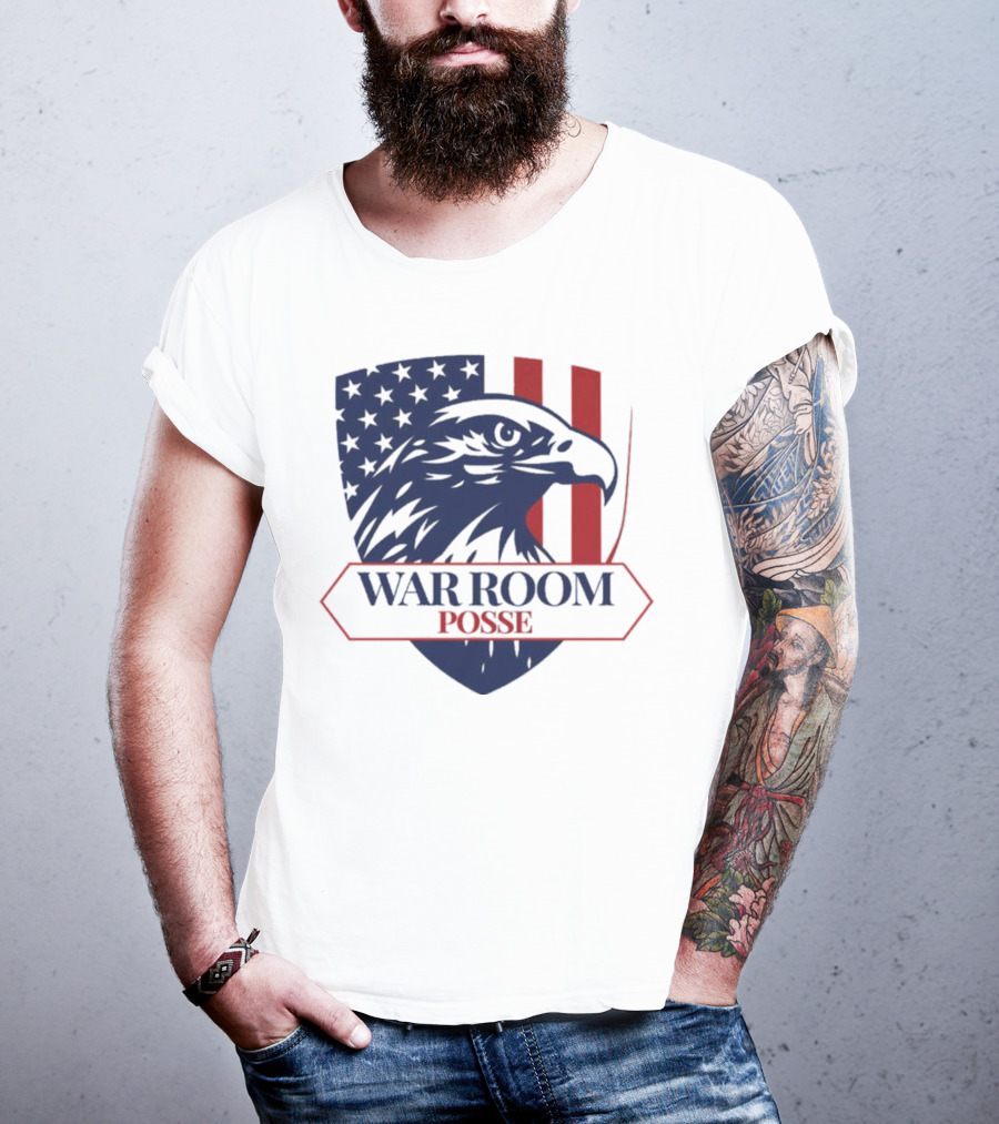 War Room Posse Eagle Shield U.S. Flag Stripes Badge T-Shirt
