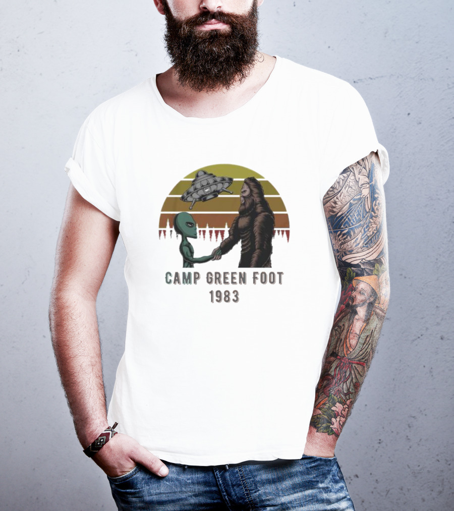 Camp Green Foot 1983 UFO Alien Bigfoot Encounter T-Shirt