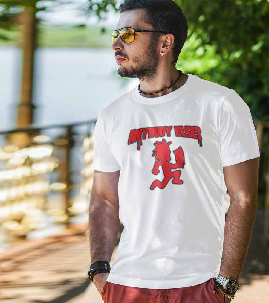 Anybody Else Hatchet Man Red Dripping Text T-Shirt