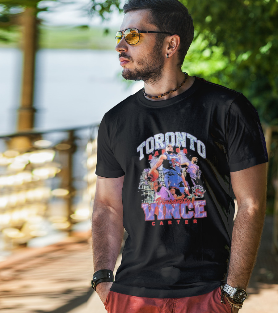 Toronto Raptors Vinsanity Vince Carter Mitchell And Ness Hardwood Classics Bling Concert Player T-Shirt