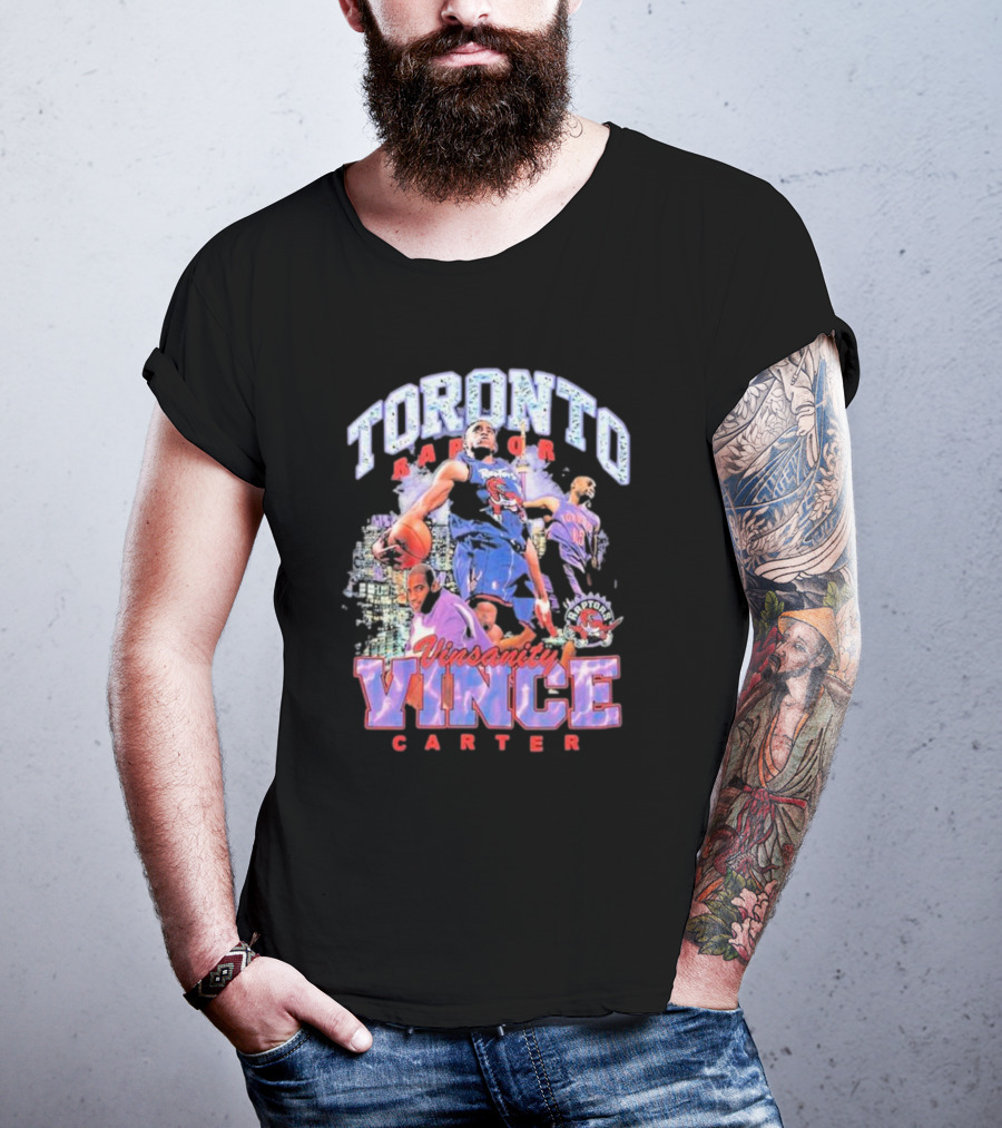 Toronto Raptors Vinsanity Vince Carter Mitchell And Ness Hardwood Classics Bling Concert Player T-Shirt