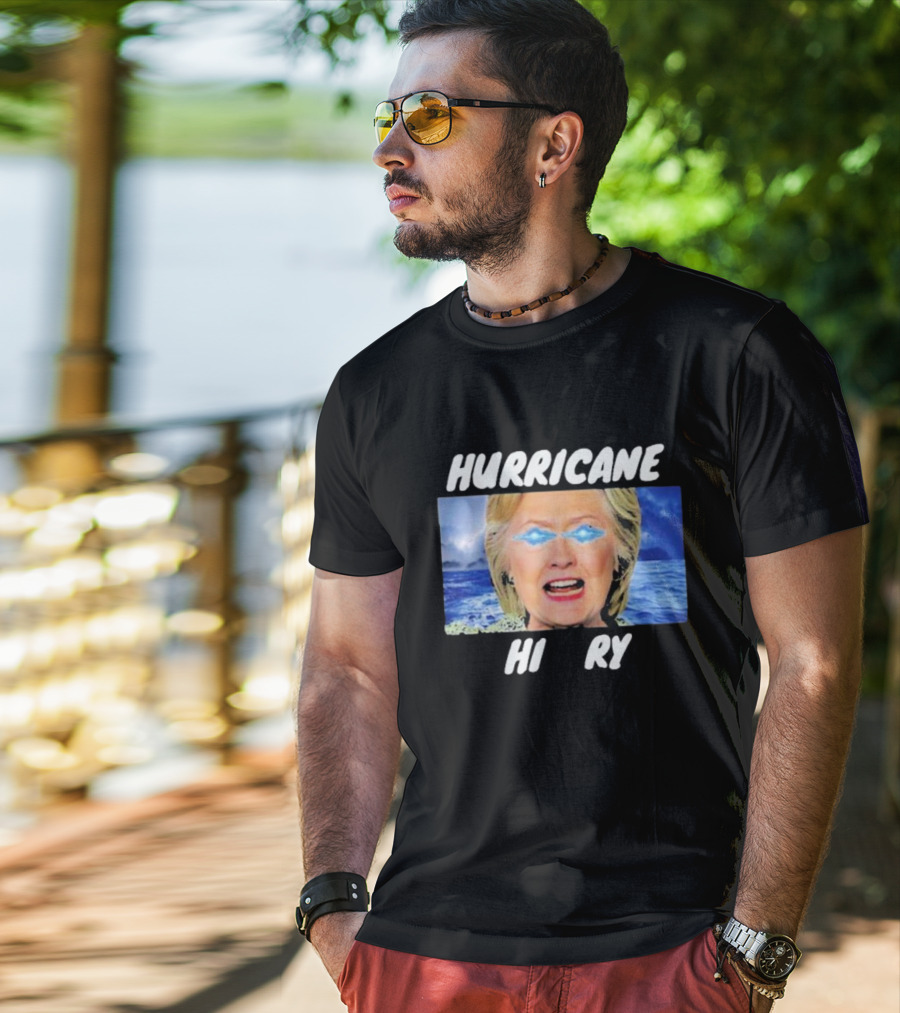 Hurricane Hilary Storm Face With Ocean And Lightning Eyes T-Shirt