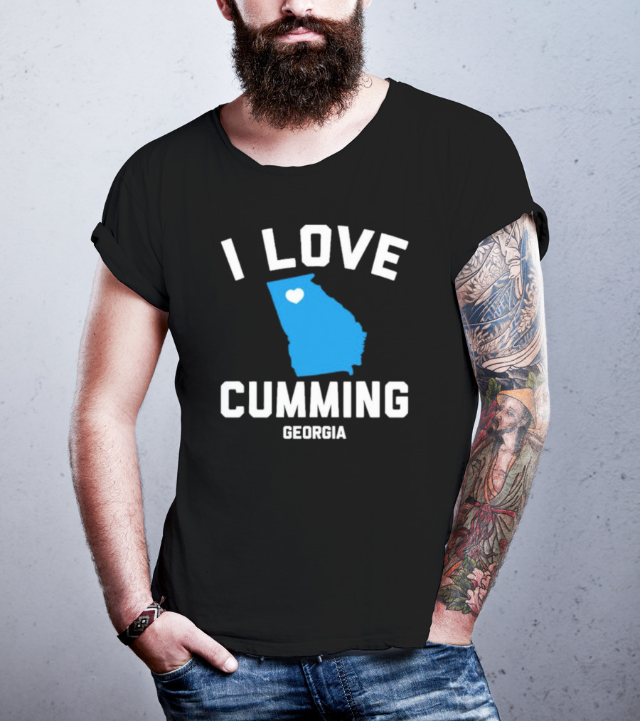 I Love Cumming Georgia Map Heart T-Shirt