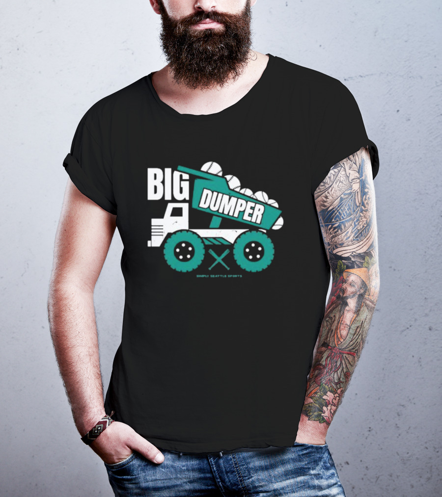 Big Dumper Simply Seattle Sports Truck Baseball T-Shirt