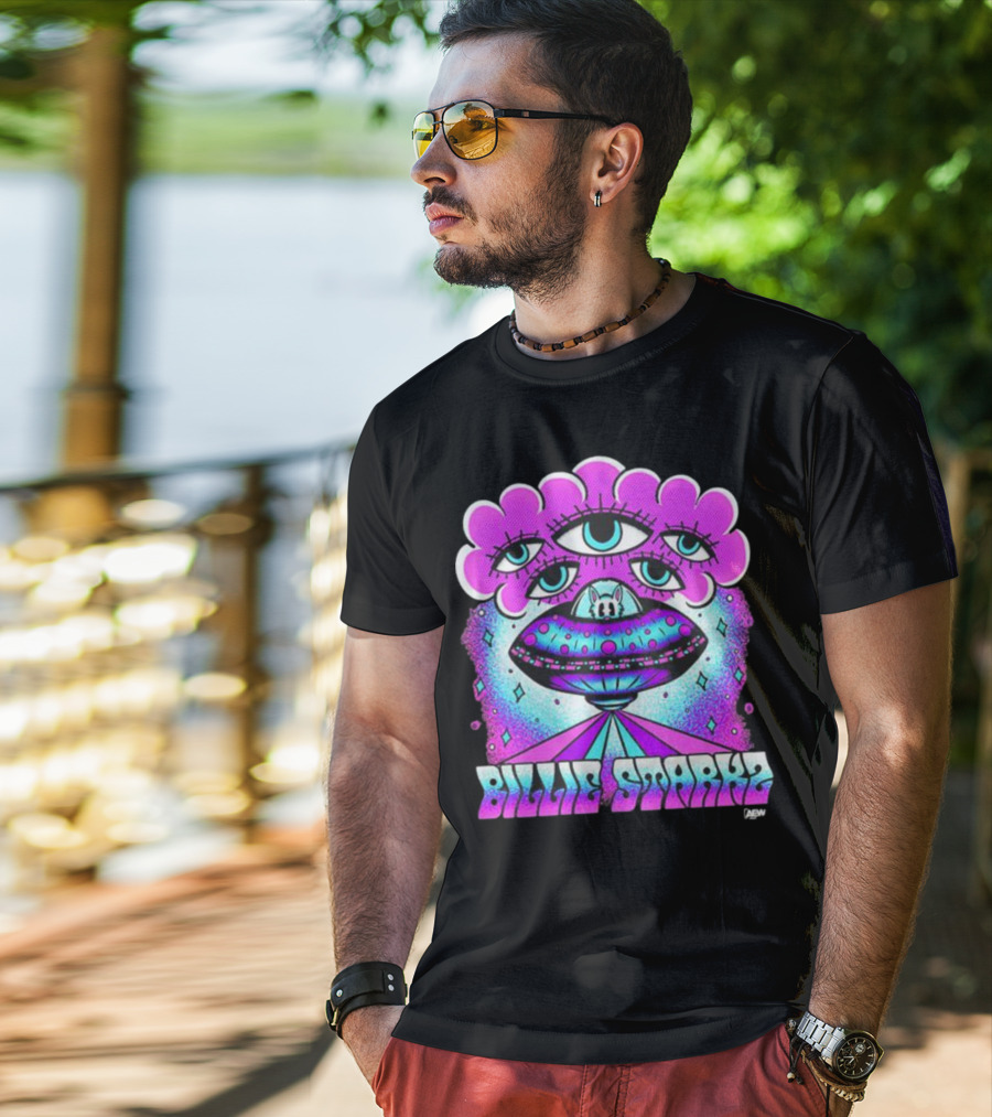 Billie Starks AEW Close Encounters UFO Alien Eyes T-Shirt