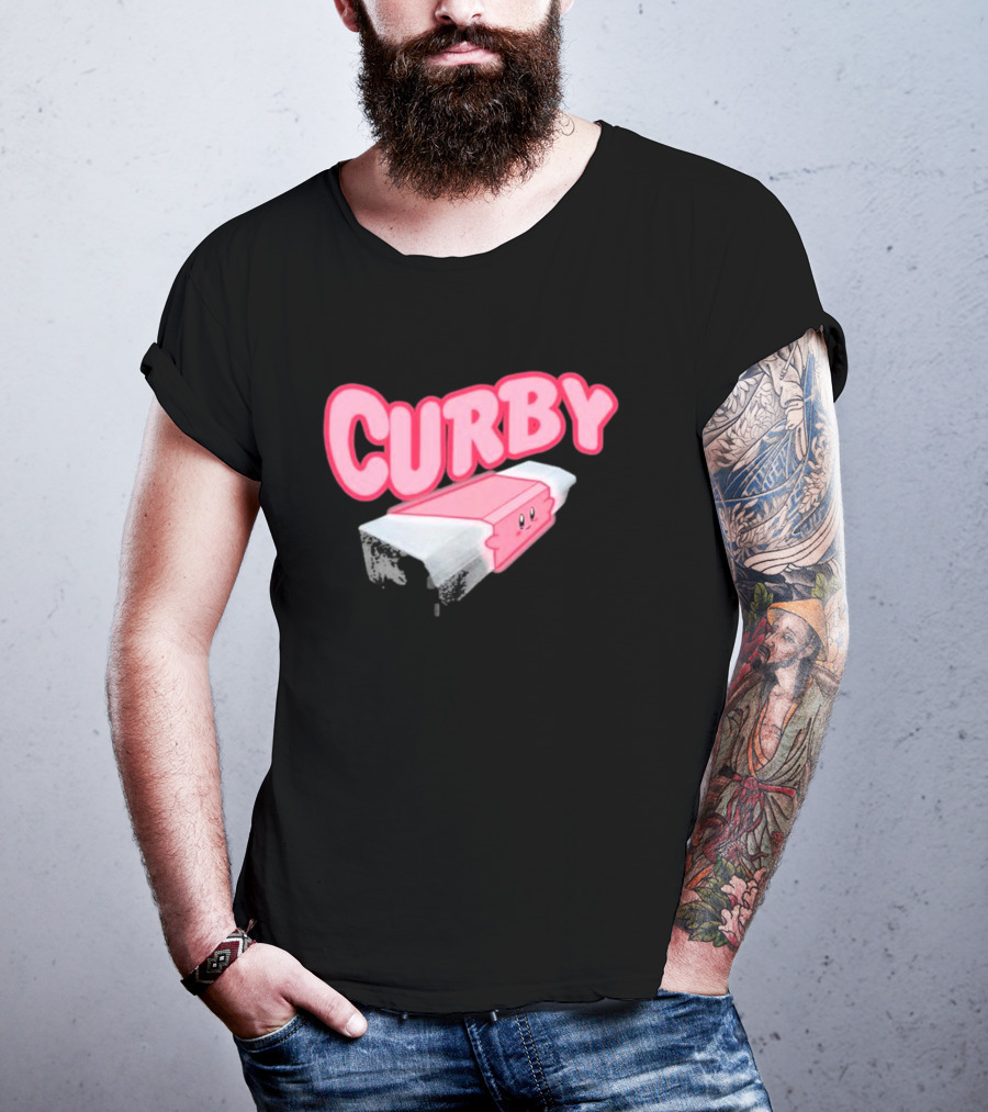 CURBY Pink Brick Character T-Shirt