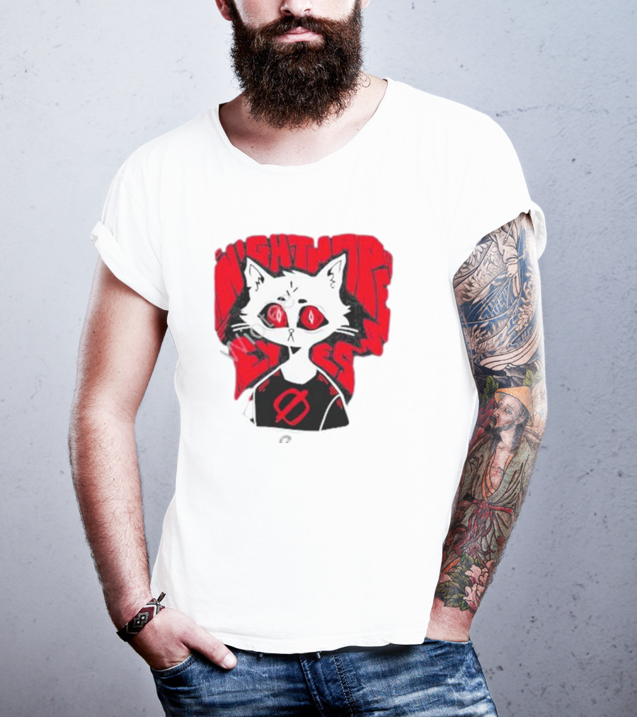 Nightmare Eyes Cat With Red Eyes And Zero T-Shirt