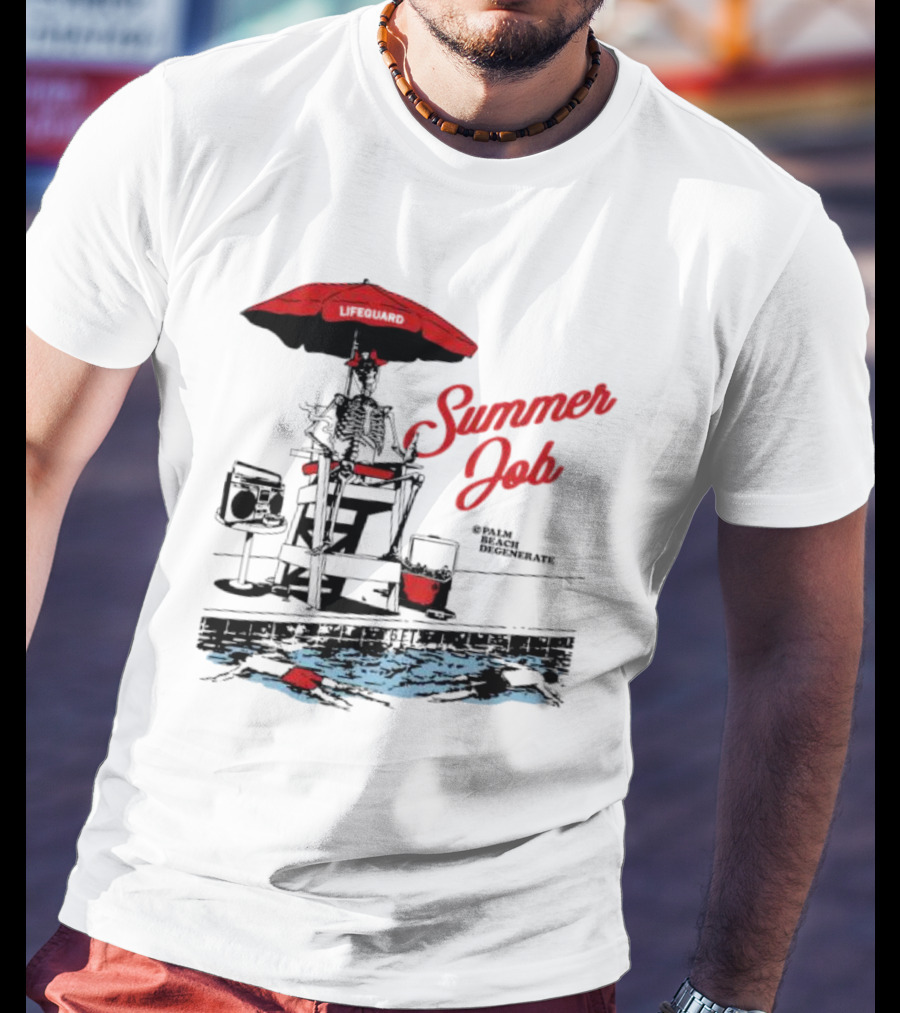 Summer Job Lifeguard Palm Beach Degenerate T-Shirt