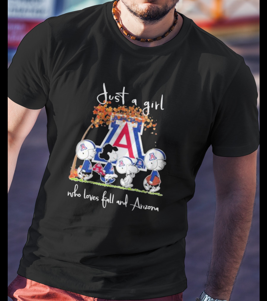 Just A Girl Who Loves Fall And Arizona Peanuts Snoopy And Friends T-Shirt