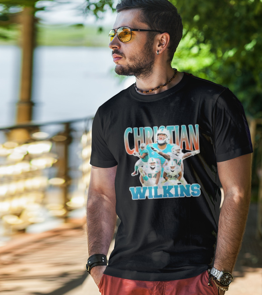 Christian Wilkins Miami Dolphins Football Player Collage T-Shirt