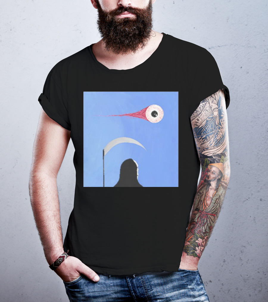 Grim Reaper With Scythe And Eyeball In Blue Sky Doja Cat Merch T-Shirt