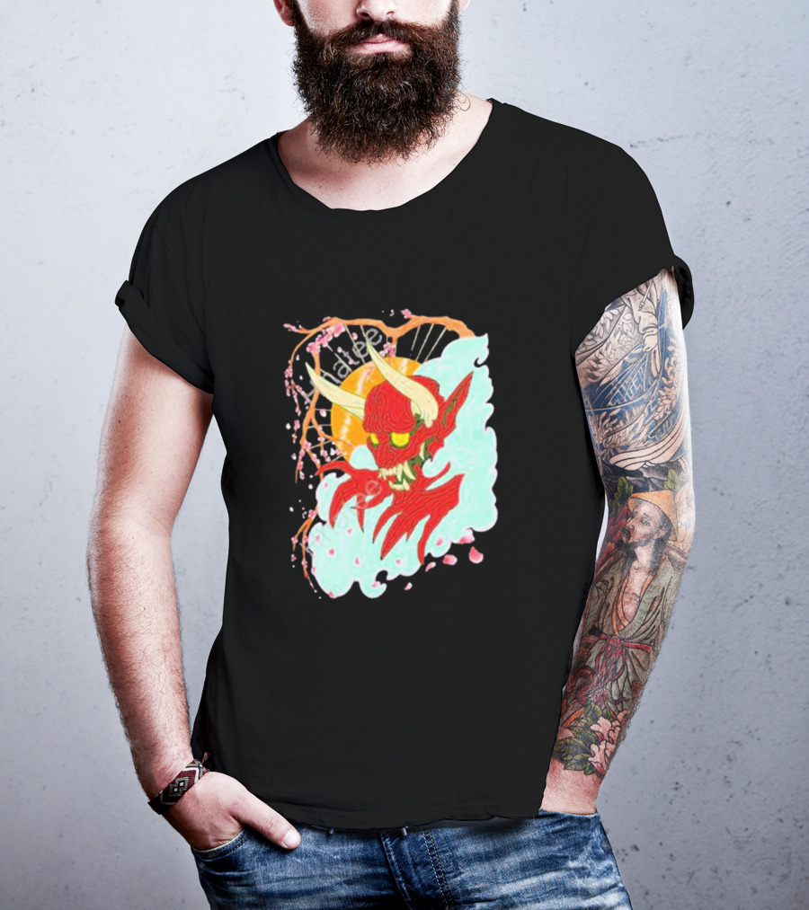 Elvis The Alien Oni Ayylien Clothing Red Demon Mask T-Shirt