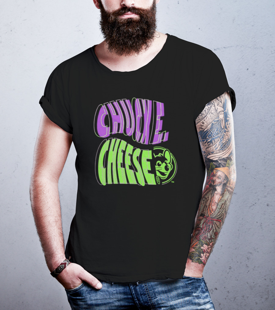 Chuck E. Cheese Spiral Text T-Shirt