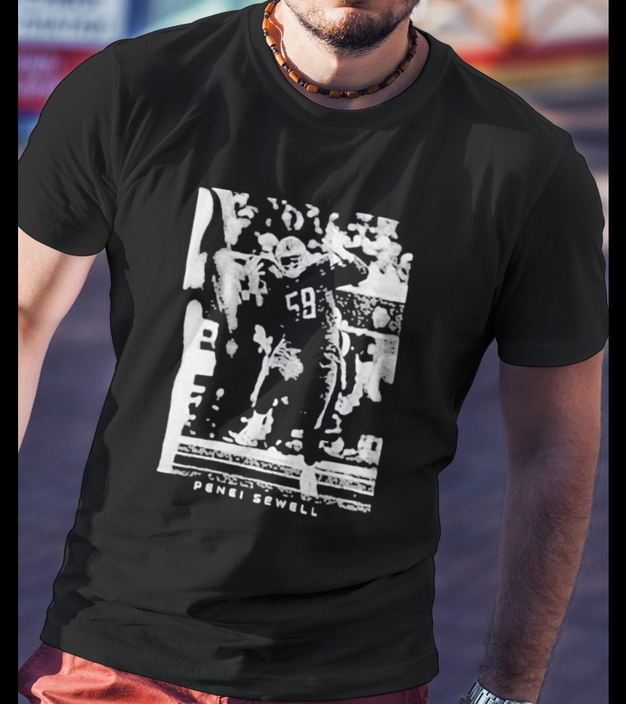 Penei Sewell Detroit Lions Majestic Threads 59 Football Player T-Shirt