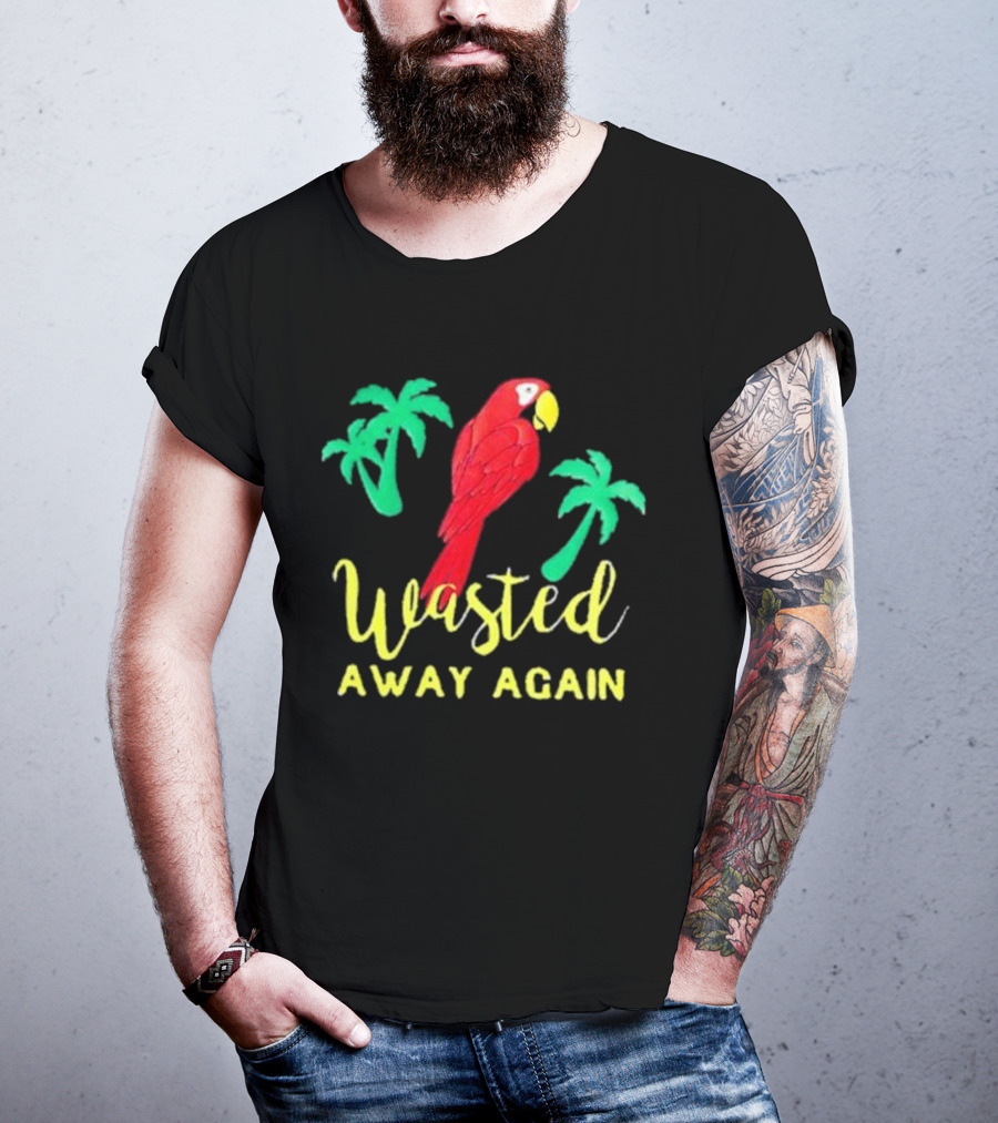 RIP Jimmy Buffett Wasted Away Again Parrot Palm Trees T-Shirt