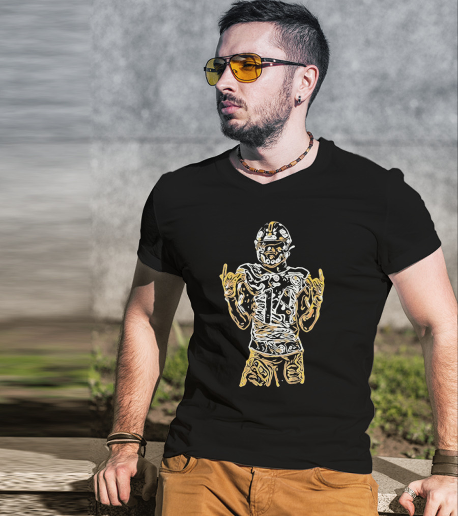 Black And Gold George Football Number 14 Iconic Sports T-Shirt