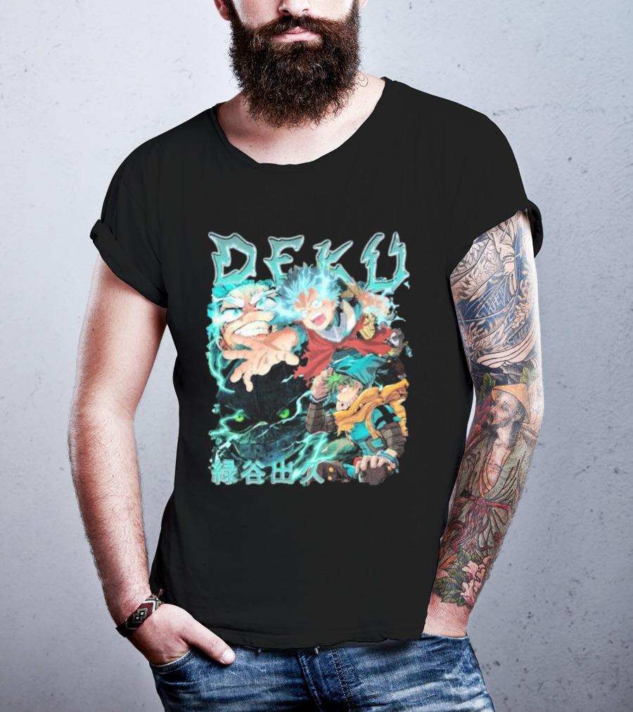 DEKU Midoriya Izuku My Hero Academia Anime Characters Electric Aura Battle Scene T-Shirt