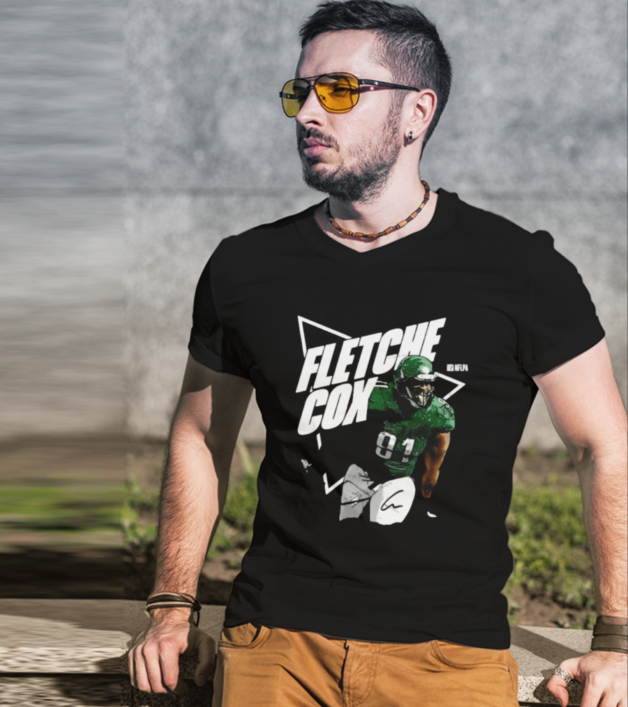 NFLPA Fletcher Cox 91 Nick Sirianni Signature T-Shirt