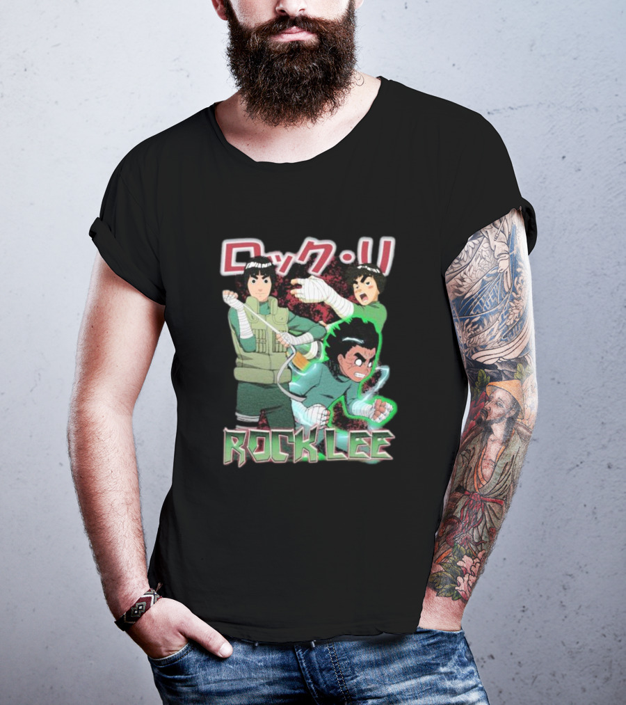 Rock Lee Dynamic Ninja Japanese Text T-Shirt