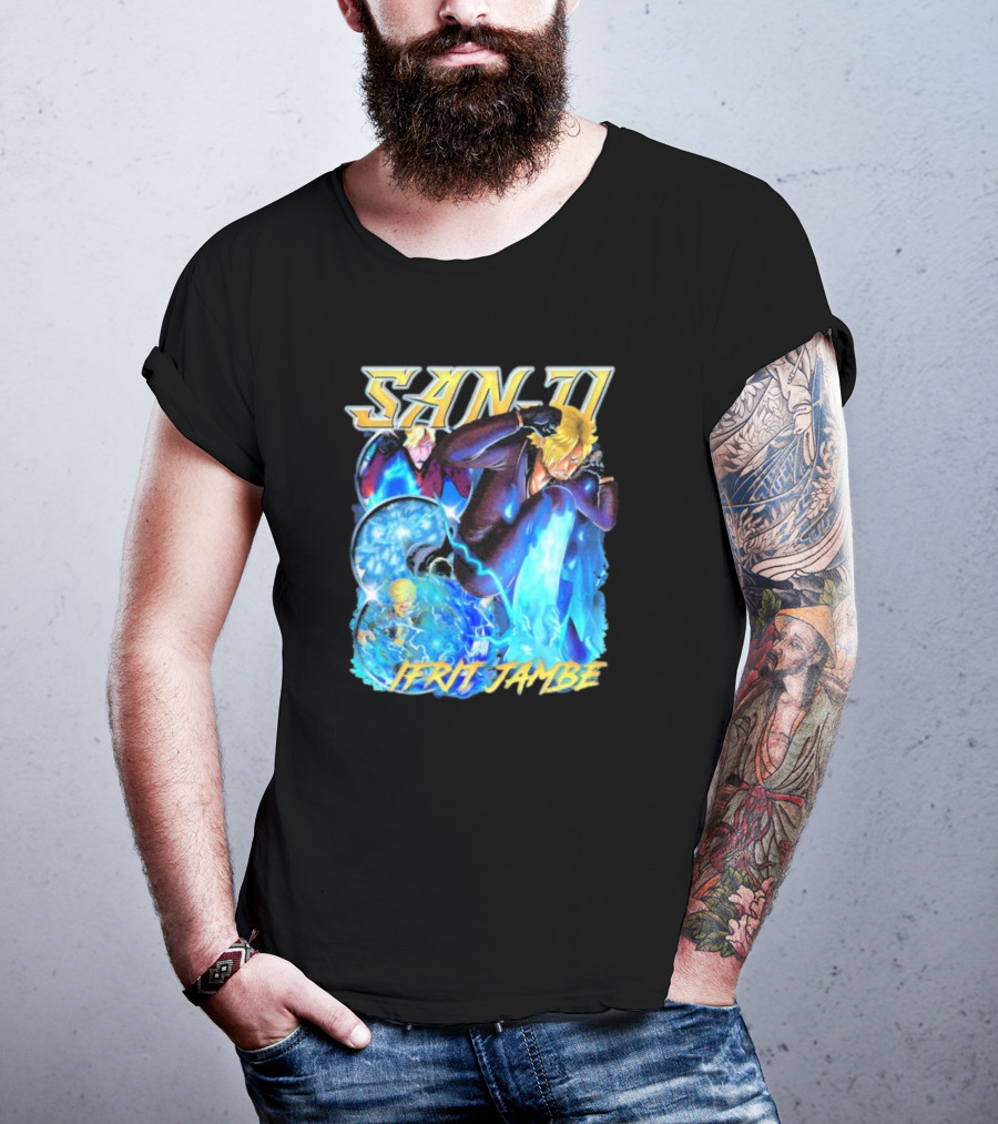 Sanji Ifrit Jambe Fiery Battle Stance Anime T-Shirt