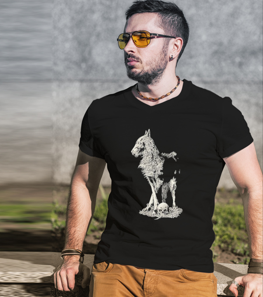 Fajar Allanda Lone Wolf With Skull T-Shirt
