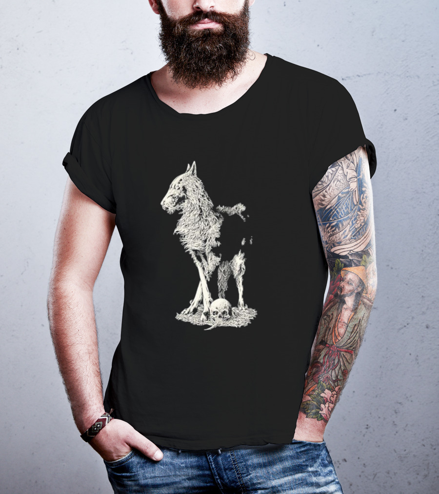 Fajar Allanda Lone Wolf With Skull T-Shirt