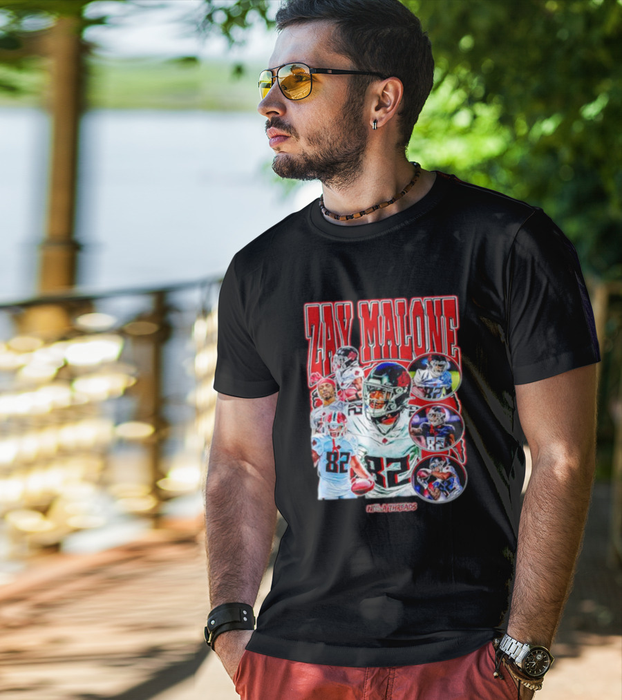 Zay Malone 82 Atlanta Falcons NSNThreads Vintage T-Shirt