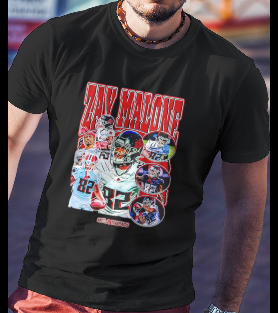 Zay Malone 82 Atlanta Falcons NSNThreads Vintage T-Shirt