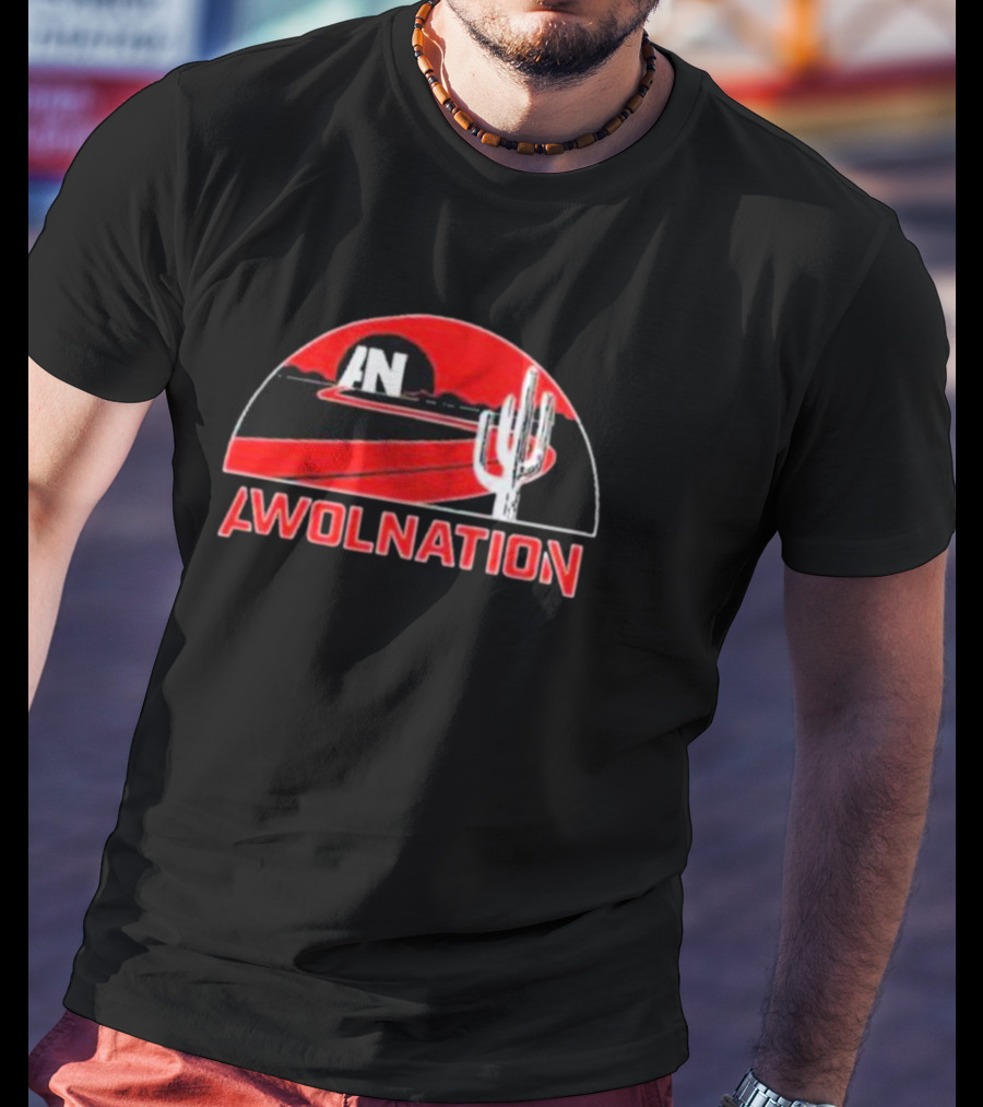 AWOLNATION Cactus Road Desert Scene With Red Sky And Roadway T-Shirt