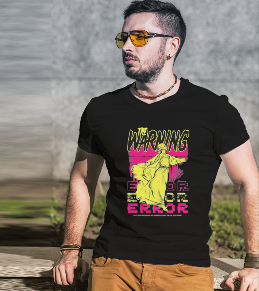 The Warning Error Freedom Of Choice Kills Mind Statue Neon Graffiti T-Shirt