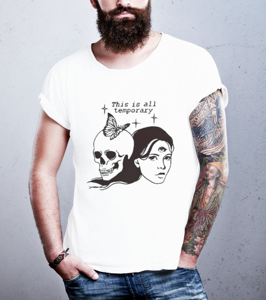This Is All Temporary Skull Butterfly Third Eye Kira Cyan Rittgers T-Shirt