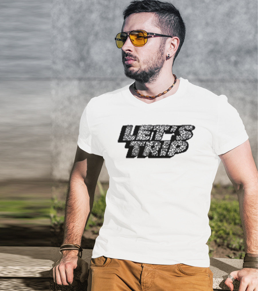 LET’S TRIP Floral Typography T-Shirt
