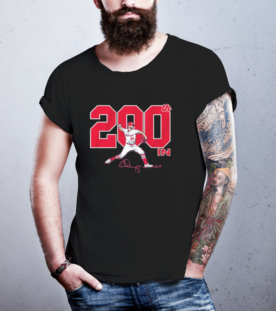 St. Louis Cardinals Adam Wainwright 200th Win Signature T-Shirt
