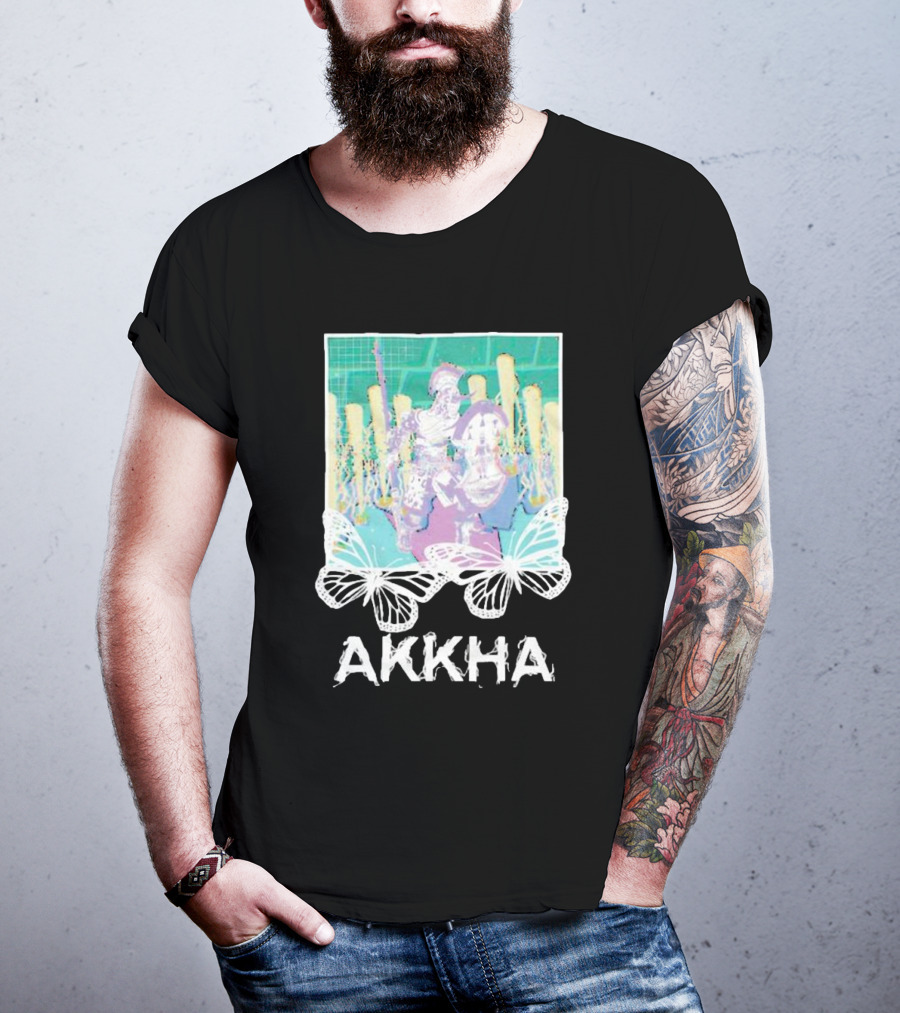 Akkha Warrior With Butterflies And Spartan T-Shirt