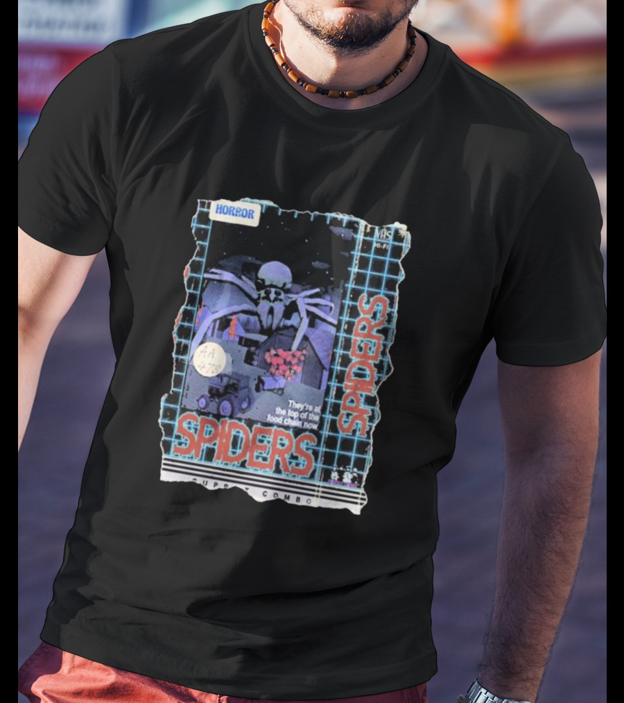 Horror VHS Spiders They’re At The Top Of The Food Chain Now Puppet Combo AA 478 T-Shirt