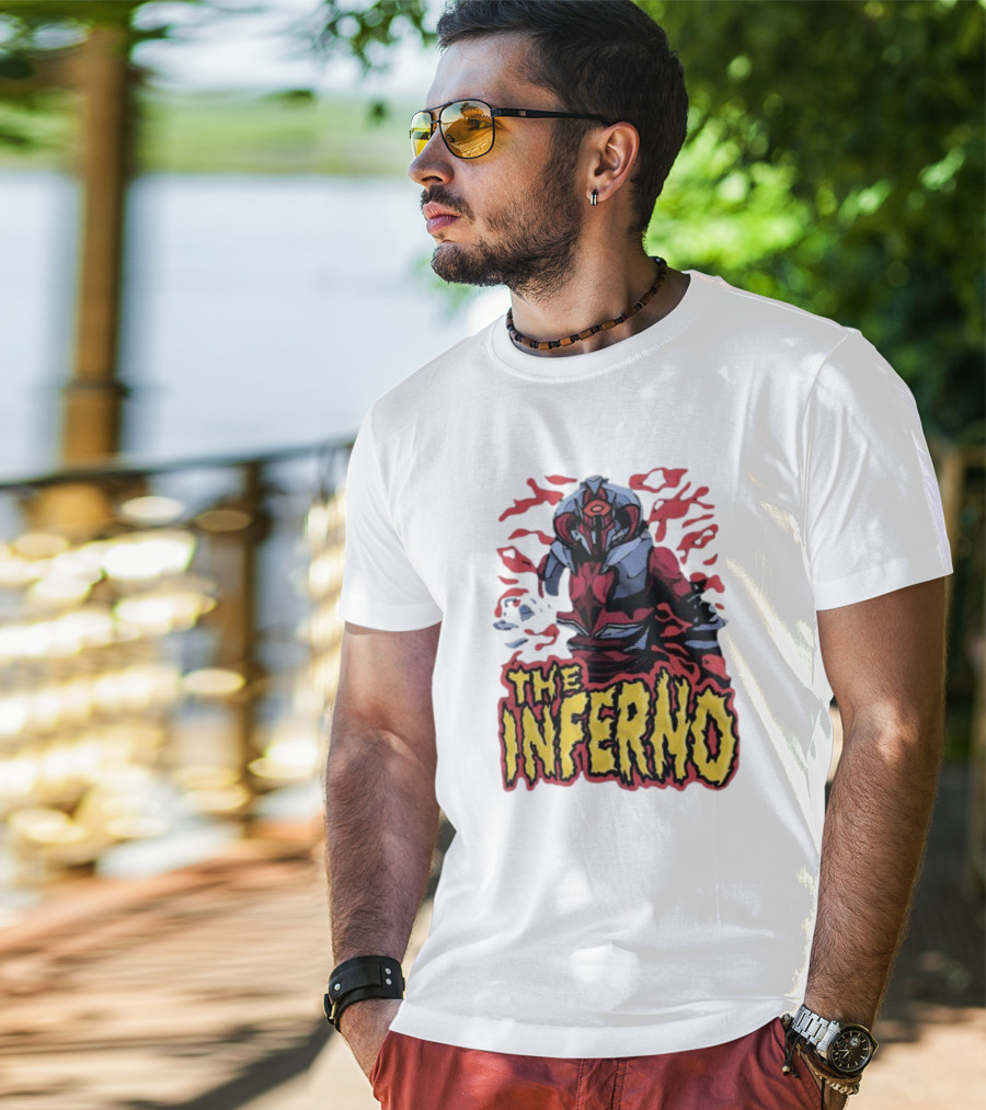 Zuk The Inferno Warrior With Fiery Background T-Shirt