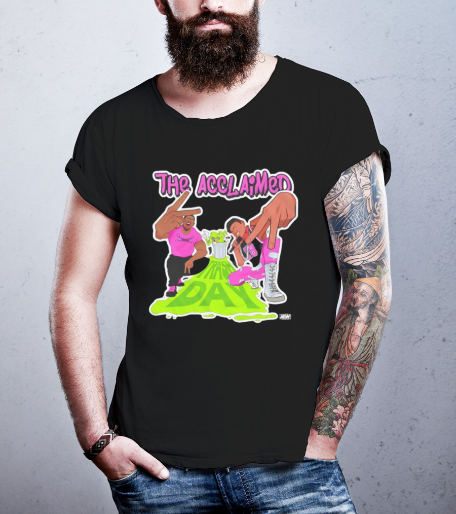 The Acclaimed Trash Day All Elite Wrestling Graphic With Character Poses And AEW T-Shirt