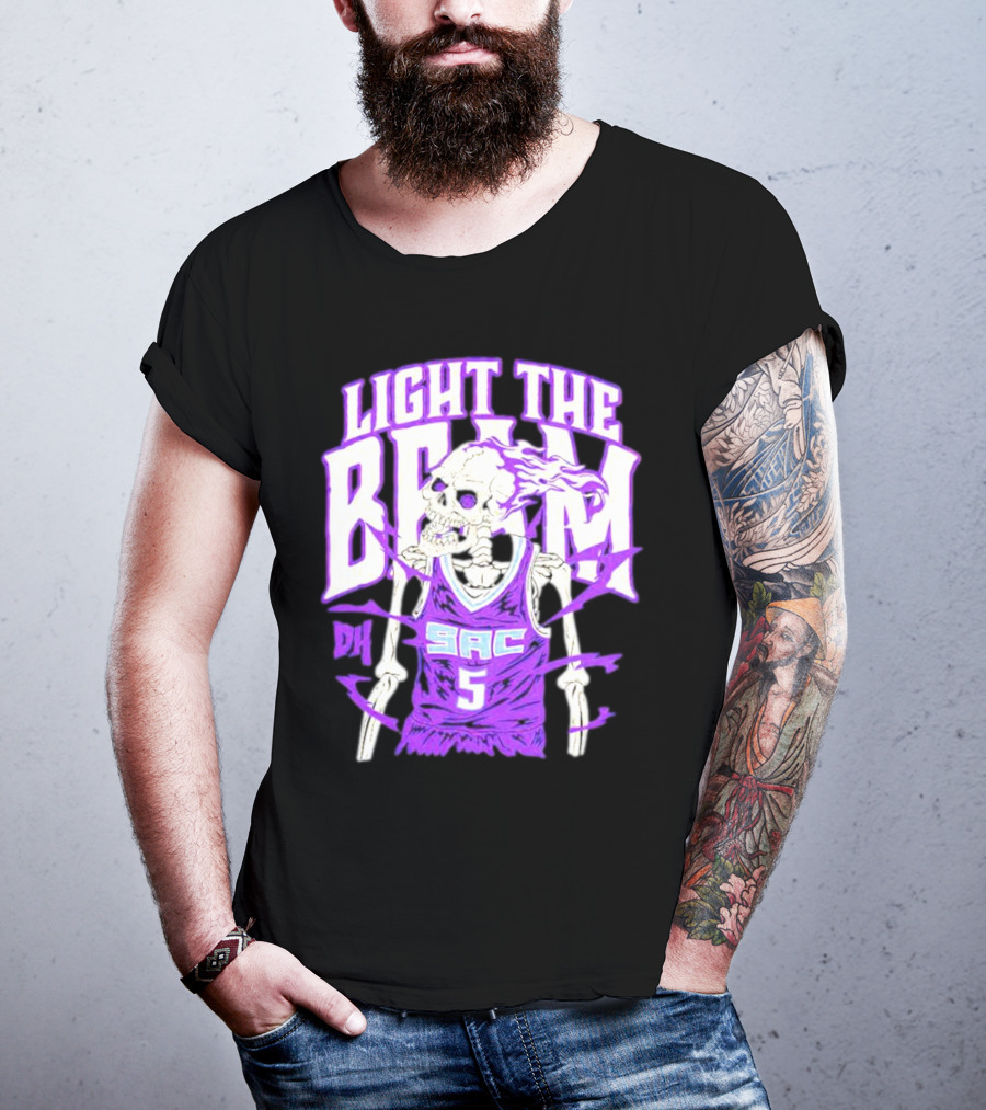 Light The Beam Skeleton SAC 5 Kings Drip Heads T-Shirt
