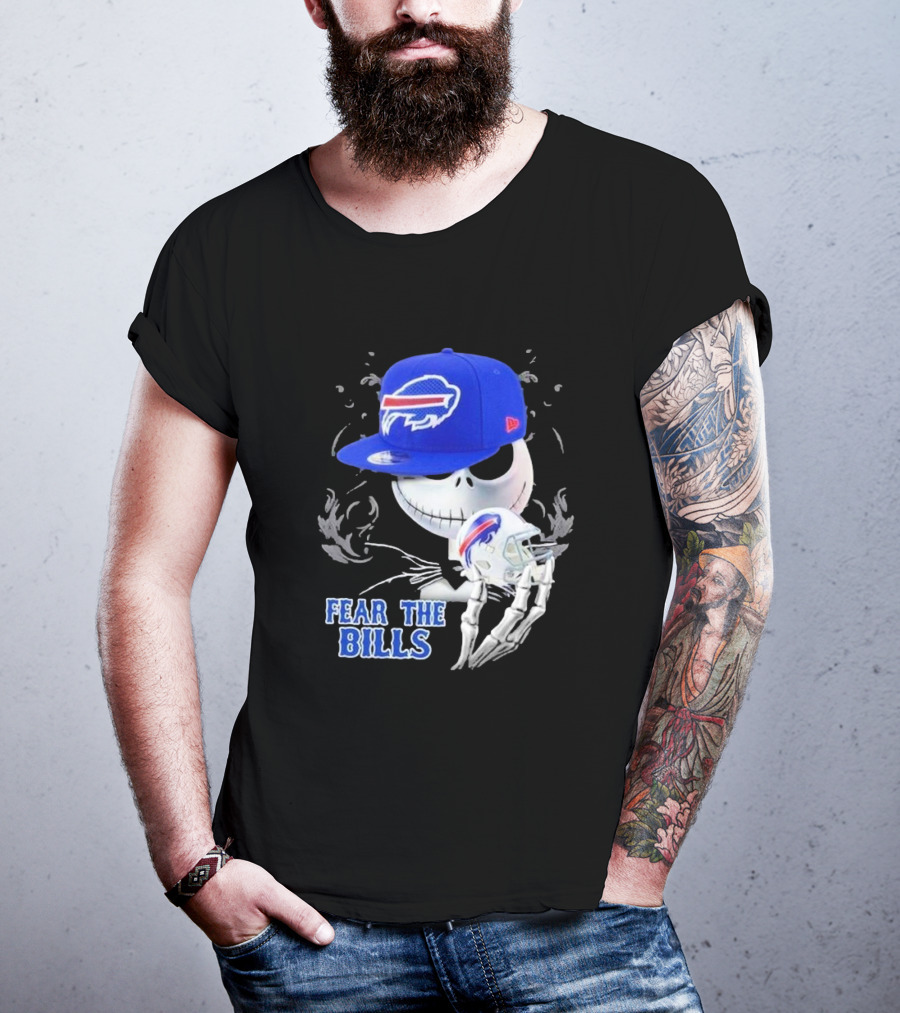 Buffalo Bills Halloween Jack Skellington Fear The Bills T-Shirt
