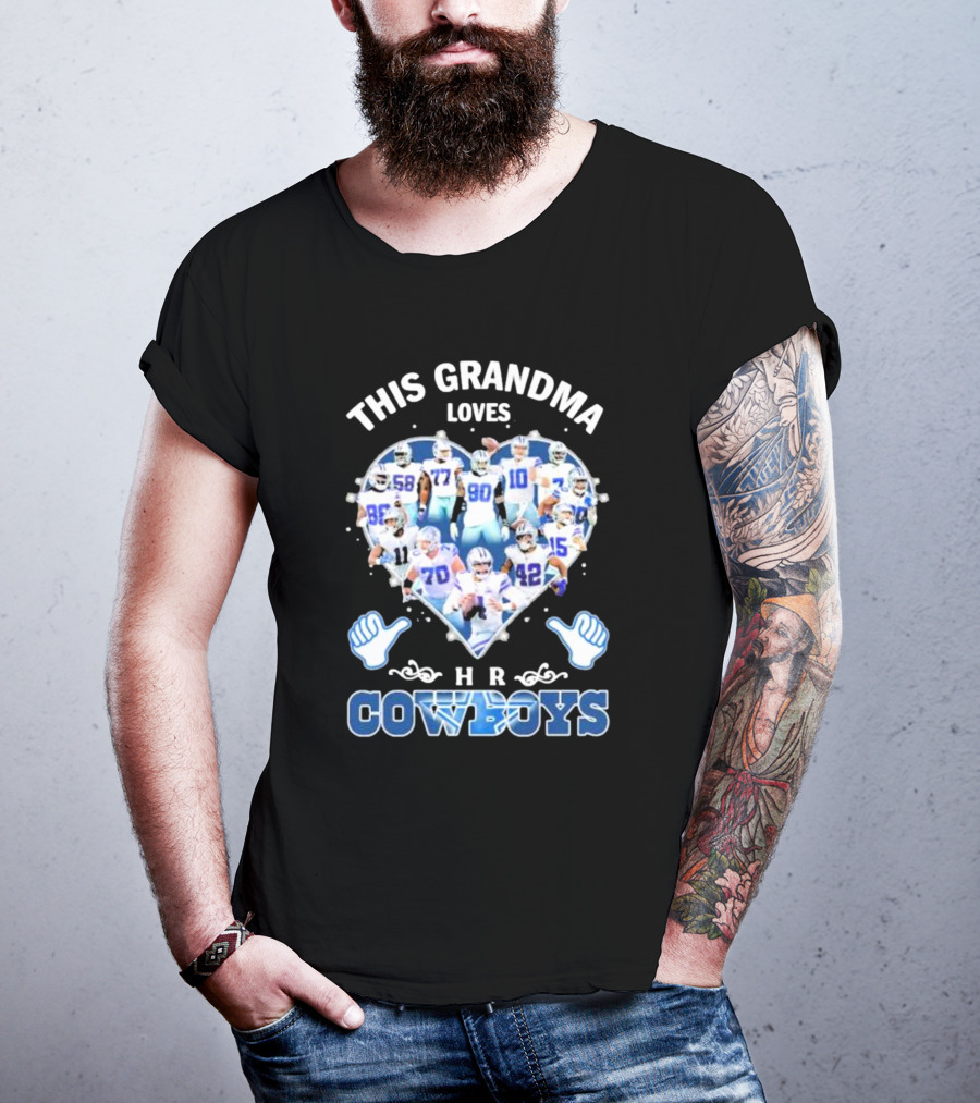 This Grandma Loves Her Dallas Cowboys Players Heart T-Shirt
