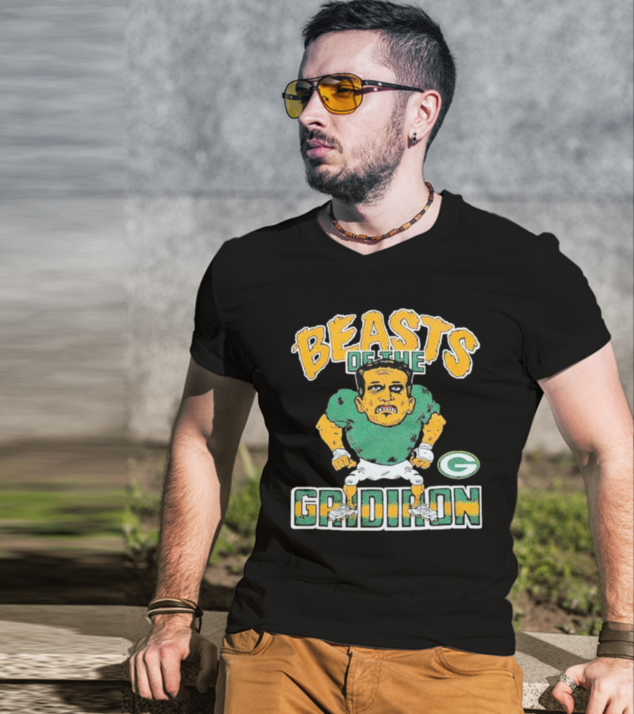 Beasts Of The Gridiron Green Bay Packers Player Caricature T-Shirt
