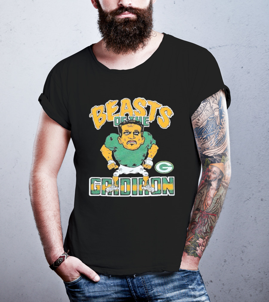 Beasts Of The Gridiron Green Bay Packers Player Caricature T-Shirt