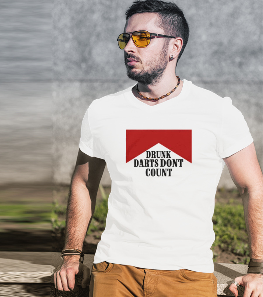 Drunk Darts Don't Count Red Chevron T-Shirt