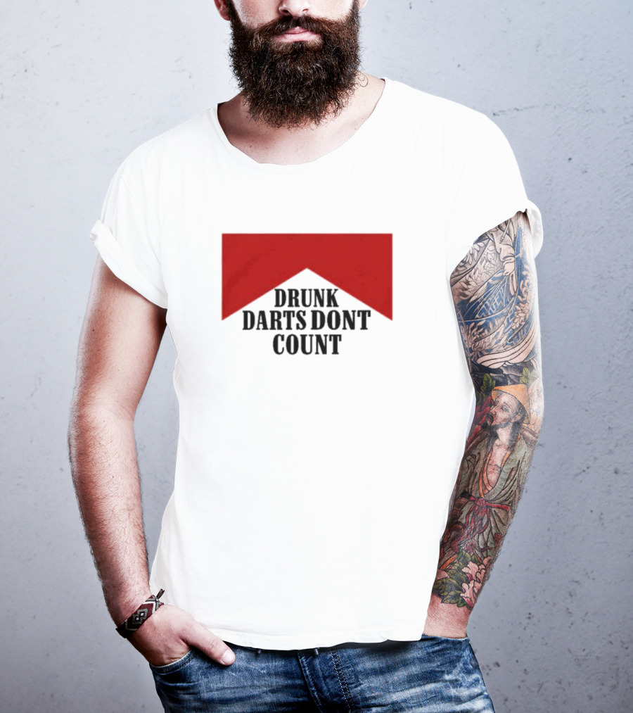 Drunk Darts Don't Count Red Chevron T-Shirt