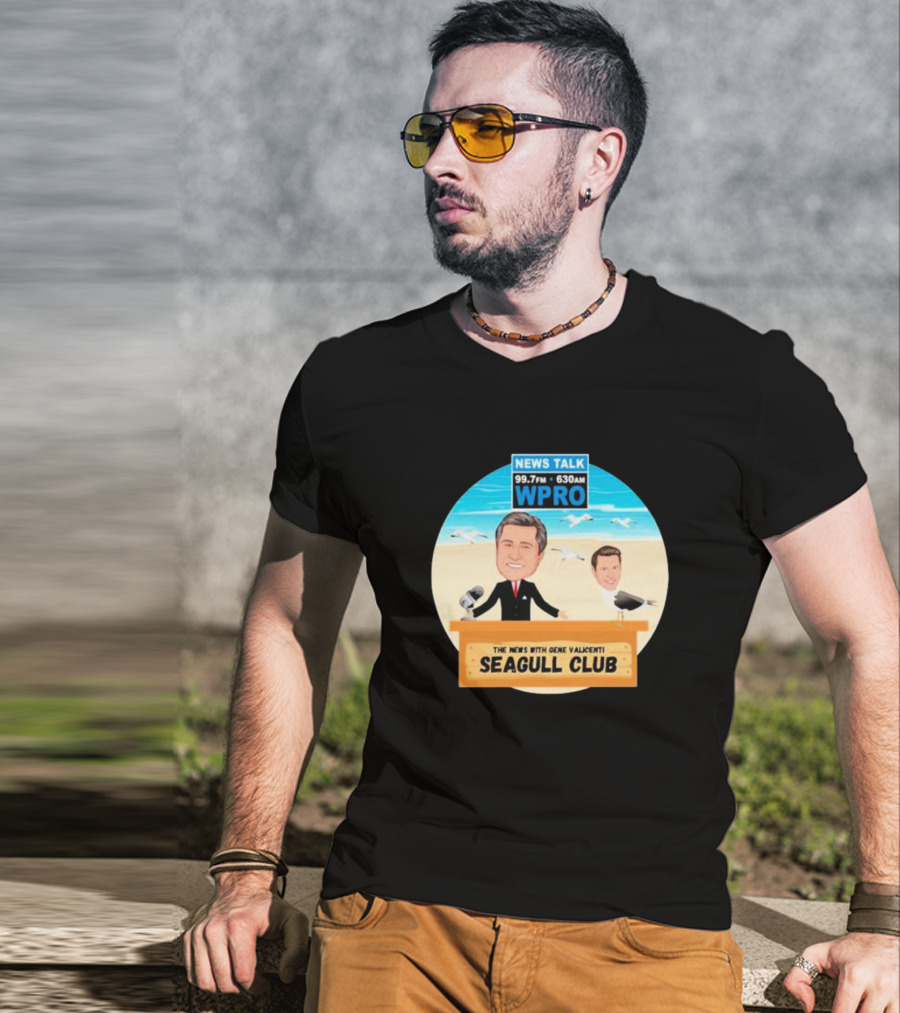 Tommy Quinlan WPRO News Talk 99.7FM 630AM The News With Gene Valicenti Seagull Club T-Shirt